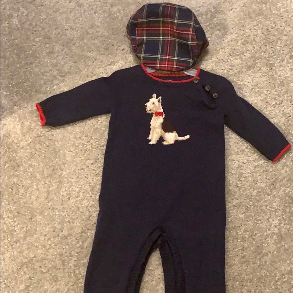 Janie and Jack infant boy outfit with matching hat